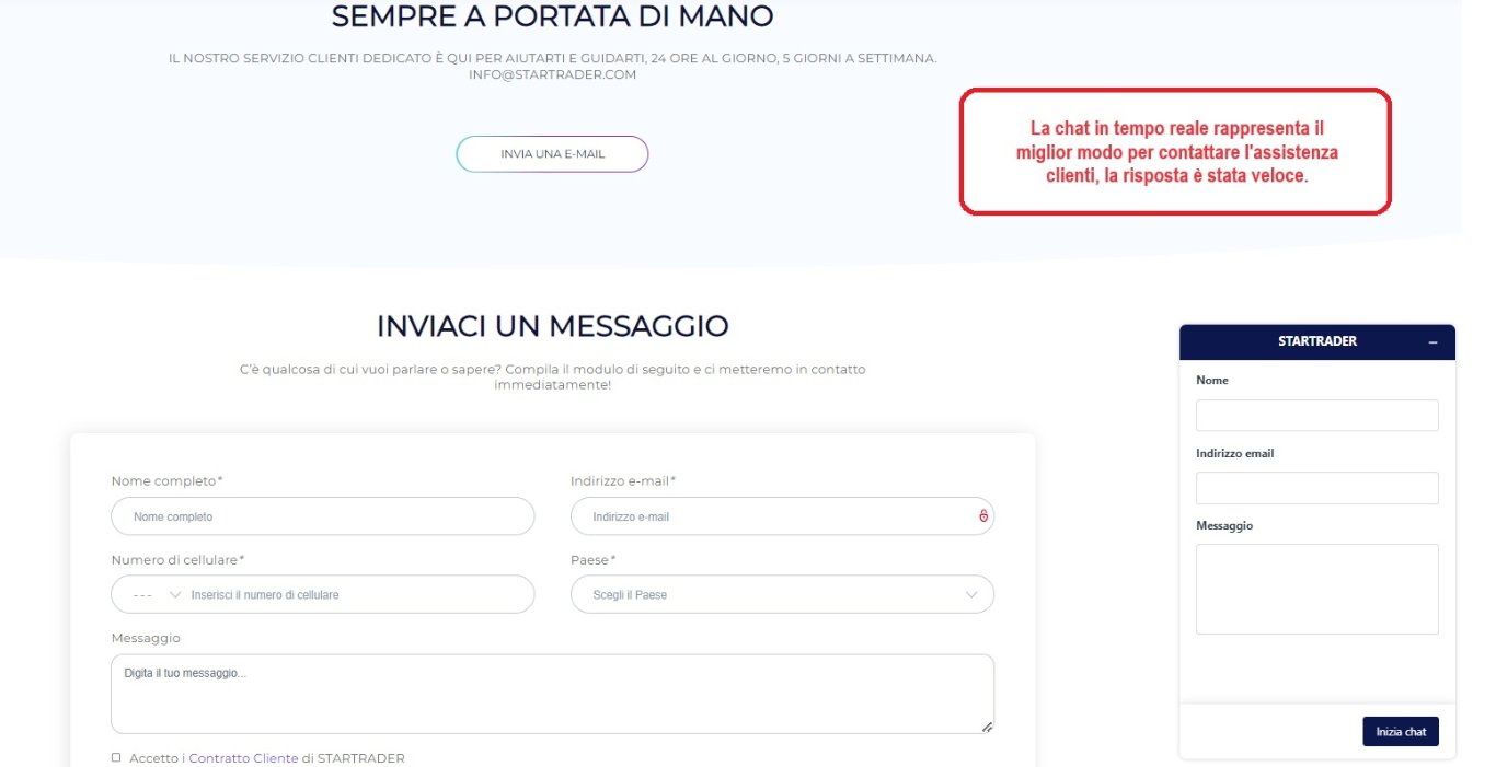 Assistenza clienti STARTRADER Assistenza clienti STARTRADER